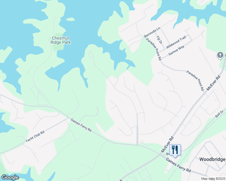 map of restaurants, bars, coffee shops, grocery stores, and more near 6371 Chestnut Hill Road in Flowery Branch