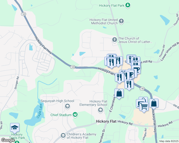 map of restaurants, bars, coffee shops, grocery stores, and more near 317 Lavender Lane in Canton