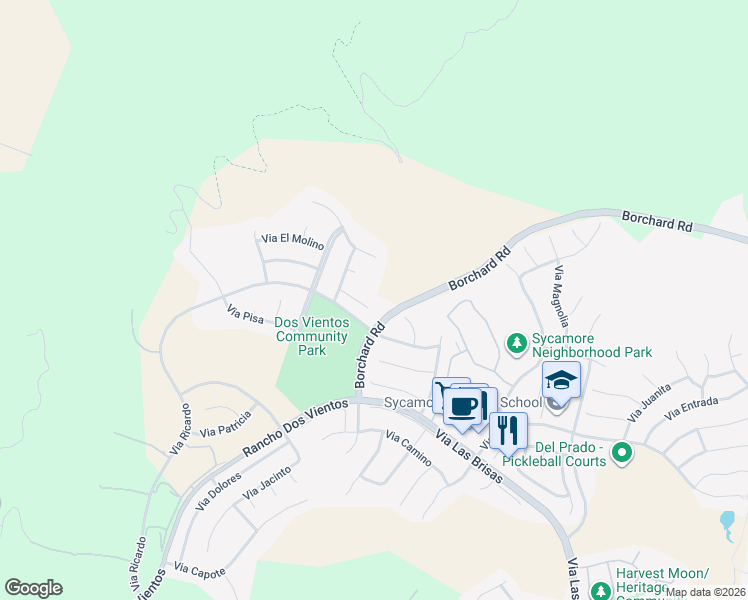 map of restaurants, bars, coffee shops, grocery stores, and more near 5011 Via Mesita in Thousand Oaks