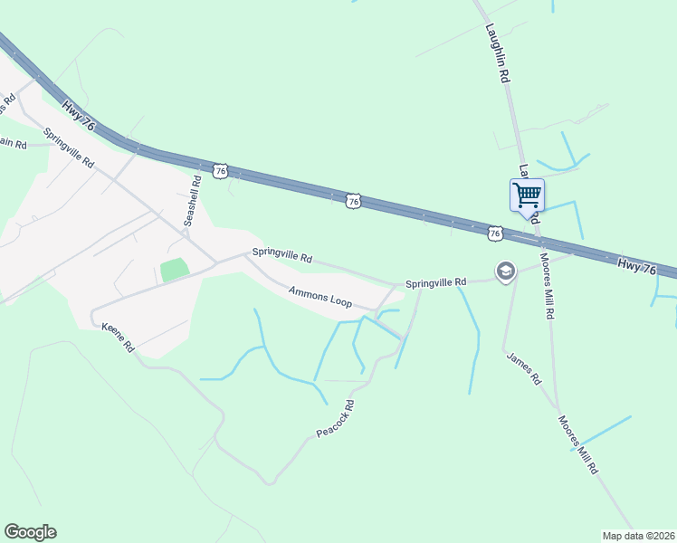 map of restaurants, bars, coffee shops, grocery stores, and more near 2833 Springville Road in Marion