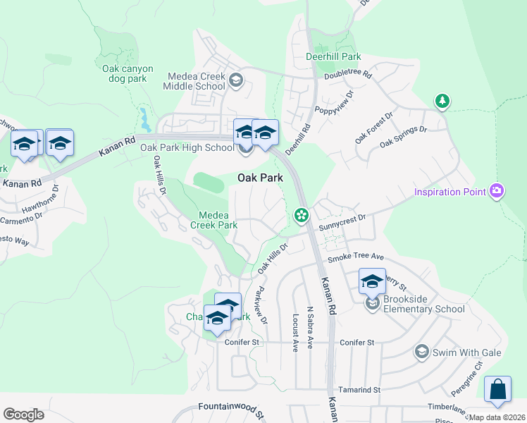map of restaurants, bars, coffee shops, grocery stores, and more near 361 Tranquil Lane in Oak Park