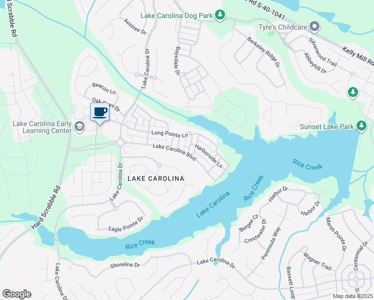 map of restaurants, bars, coffee shops, grocery stores, and more near 245 Lake Carolina Boulevard in Columbia