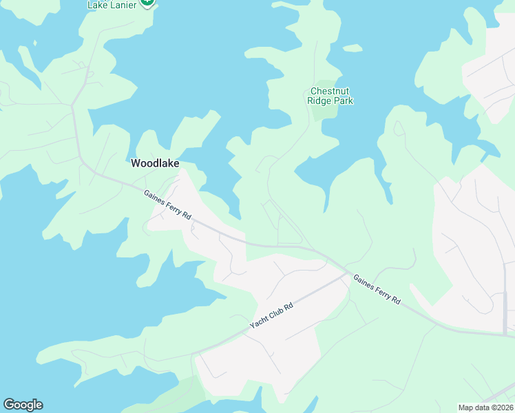 map of restaurants, bars, coffee shops, grocery stores, and more near Chestnut Ridge Road in Flowery Branch