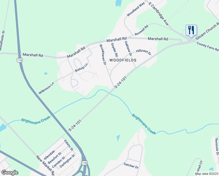 map of restaurants, bars, coffee shops, grocery stores, and more near 206 Brookhaven Drive in Greenwood