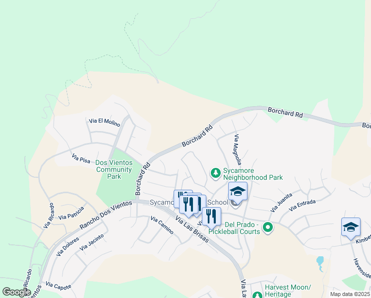 map of restaurants, bars, coffee shops, grocery stores, and more near 4747 Via Altamira in Thousand Oaks