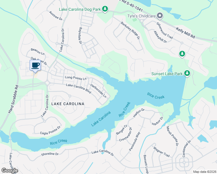 map of restaurants, bars, coffee shops, grocery stores, and more near 11 Chisholm Place in Blythewood