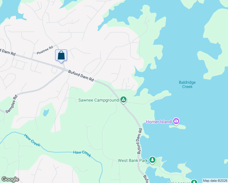 map of restaurants, bars, coffee shops, grocery stores, and more near Rockport Drive in Forsyth County