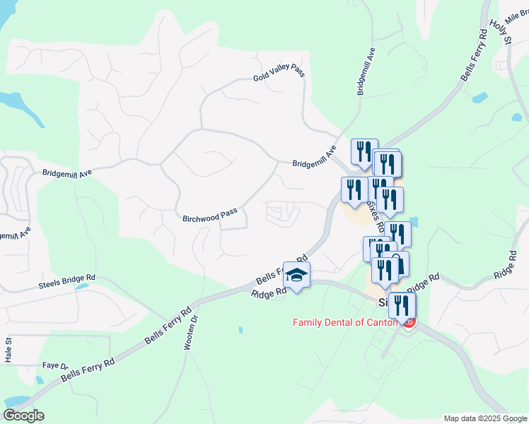 map of restaurants, bars, coffee shops, grocery stores, and more near 244 Trecastle Square in Canton
