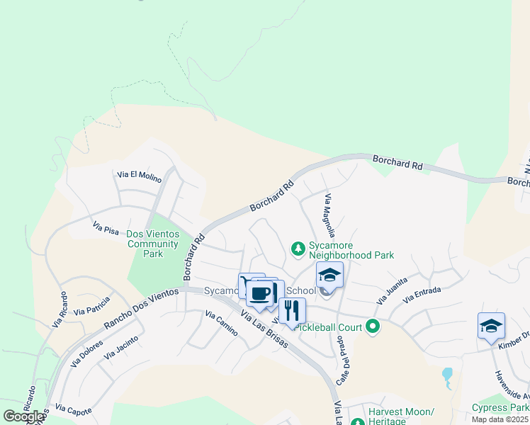 map of restaurants, bars, coffee shops, grocery stores, and more near 4747 Via Altamira in Thousand Oaks