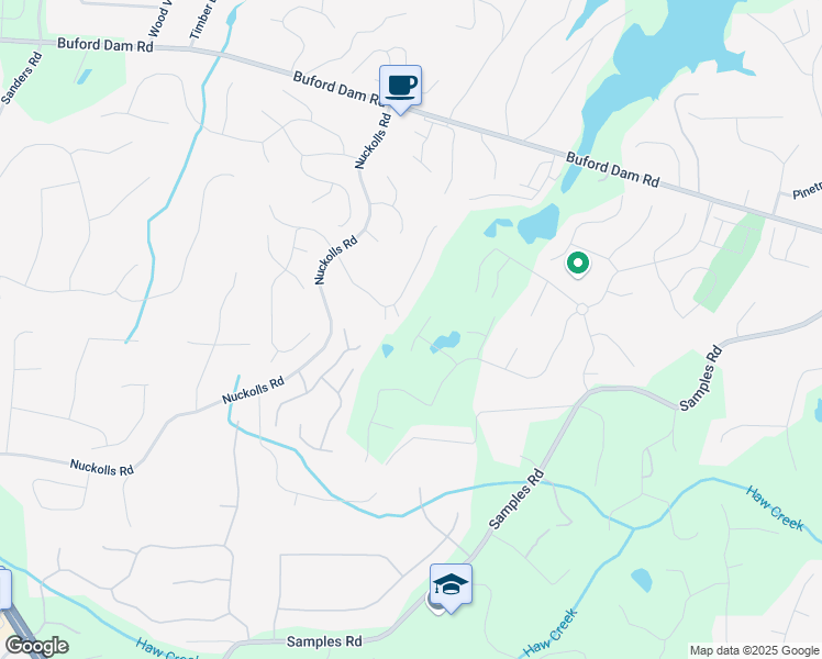 map of restaurants, bars, coffee shops, grocery stores, and more near 3505 Aqua Point Place in Cumming