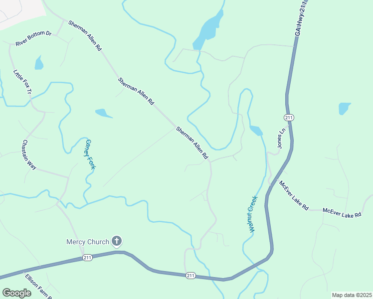 map of restaurants, bars, coffee shops, grocery stores, and more near 4892 Sherman Allen Road in Gainesville