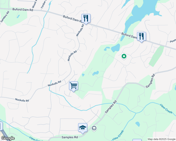 map of restaurants, bars, coffee shops, grocery stores, and more near 3505 Aqua Point Place in Cumming