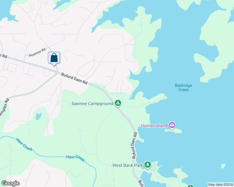 map of restaurants, bars, coffee shops, grocery stores, and more near Rockport Drive in Forsyth County