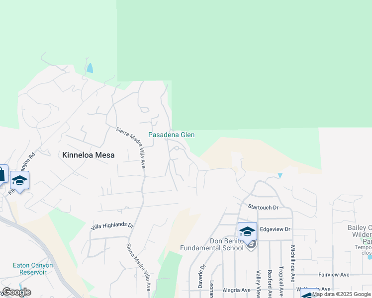 map of restaurants, bars, coffee shops, grocery stores, and more near 3597 Shaw Ranch Road in Pasadena