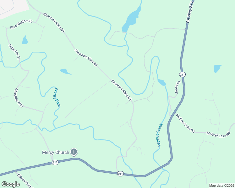 map of restaurants, bars, coffee shops, grocery stores, and more near 4892 Sherman Allen Road in Gainesville