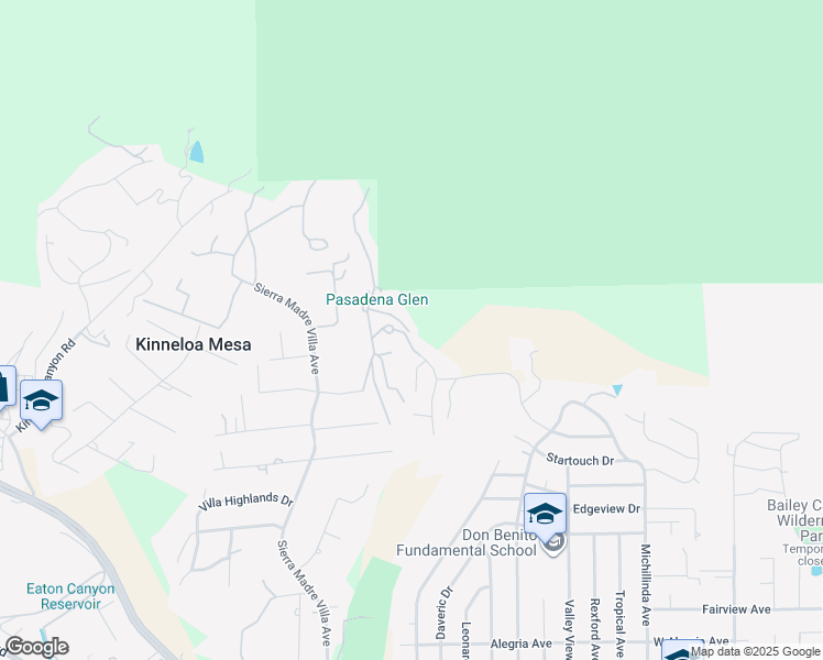 map of restaurants, bars, coffee shops, grocery stores, and more near 3597 Shaw Ranch Road in Pasadena