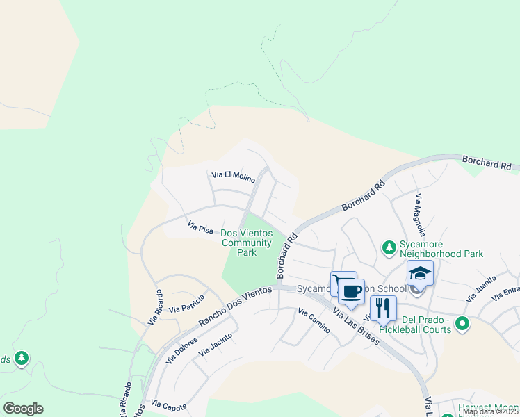 map of restaurants, bars, coffee shops, grocery stores, and more near 57 South Via San Martin in Thousand Oaks