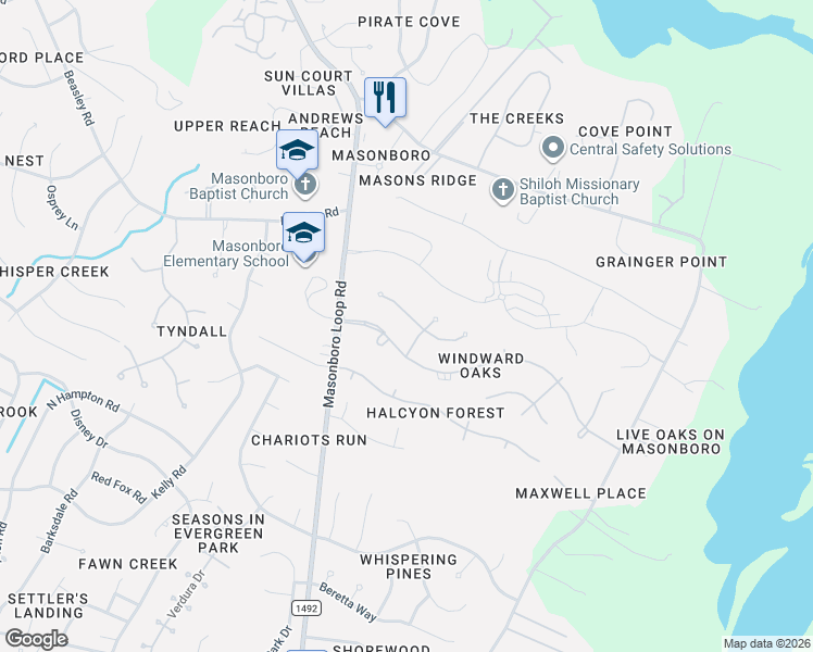 map of restaurants, bars, coffee shops, grocery stores, and more near 6715 Finian Drive in Wilmington