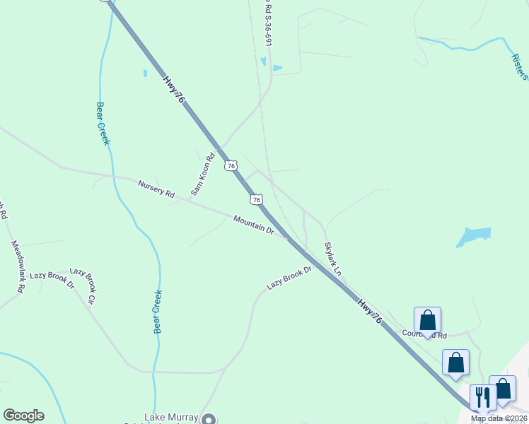 map of restaurants, bars, coffee shops, grocery stores, and more near 2450 Chapin Road in Chapin