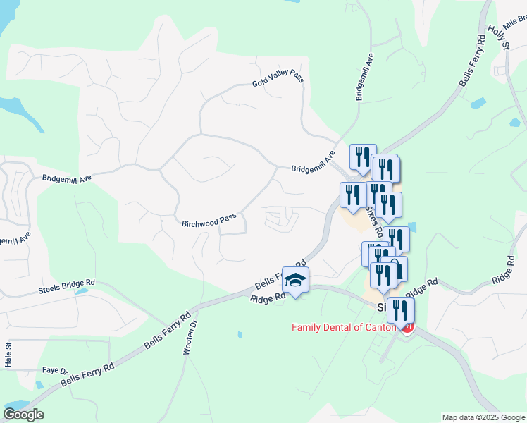 map of restaurants, bars, coffee shops, grocery stores, and more near 238 Trecastle Square in Canton