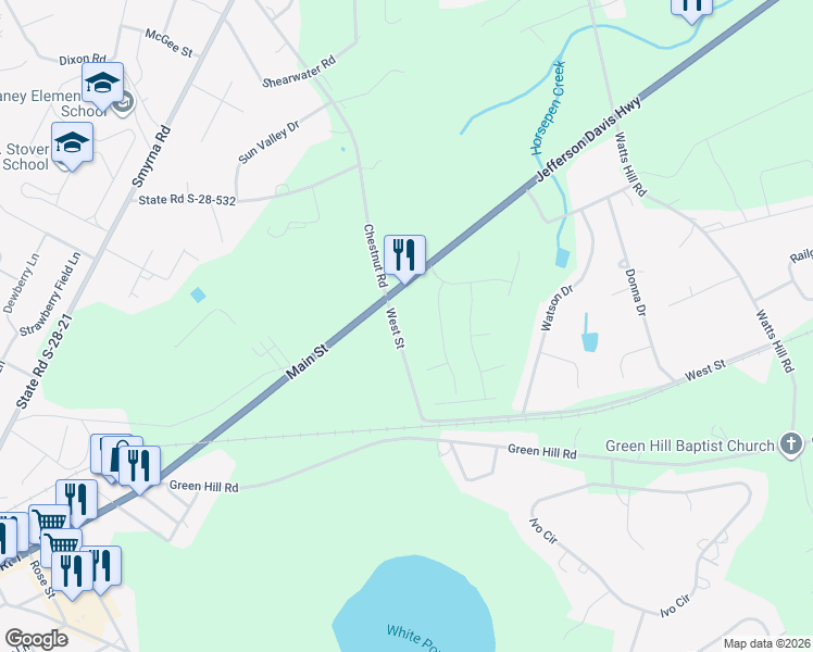 map of restaurants, bars, coffee shops, grocery stores, and more near 1126 West Street in Elgin