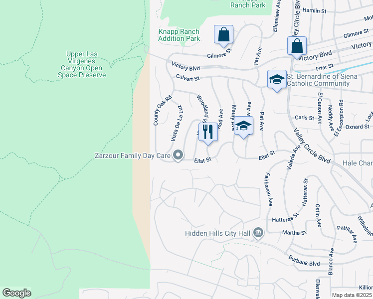map of restaurants, bars, coffee shops, grocery stores, and more near 5924 Nora Lynn Drive in Los Angeles