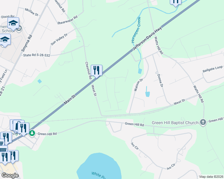 map of restaurants, bars, coffee shops, grocery stores, and more near 1126 West Street in Elgin