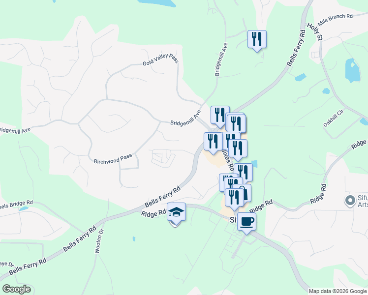 map of restaurants, bars, coffee shops, grocery stores, and more near 130 Staddle Bridge Avenue in Canton