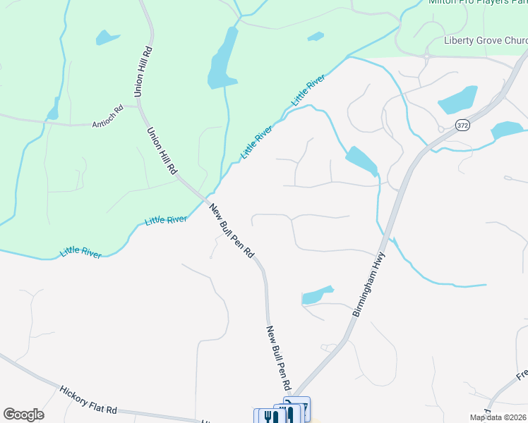 map of restaurants, bars, coffee shops, grocery stores, and more near 917 Hunter Way in Milton