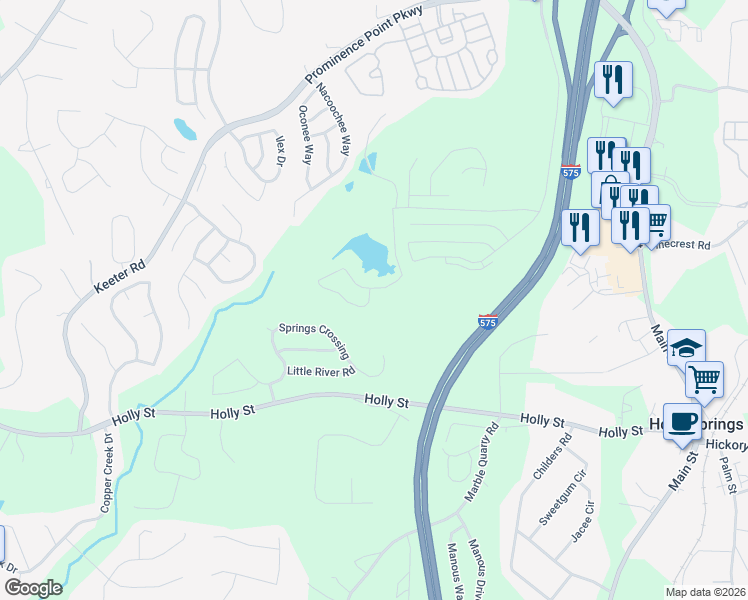 map of restaurants, bars, coffee shops, grocery stores, and more near 182 Hidden Lake Circle in Canton