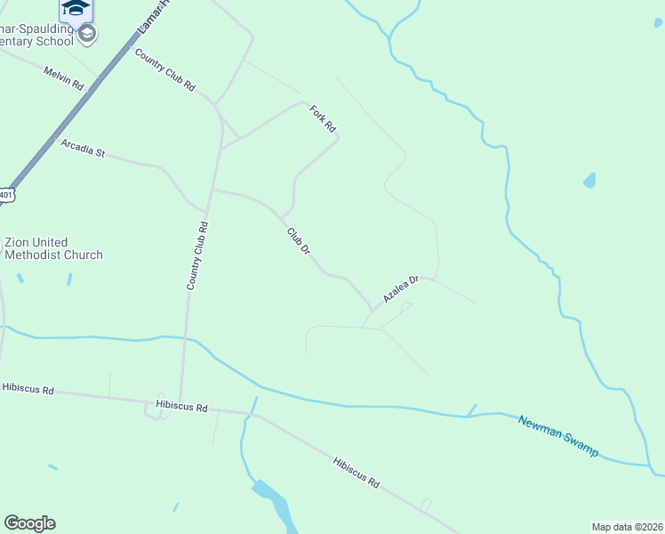 map of restaurants, bars, coffee shops, grocery stores, and more near 601 Hibiscus Road in Lamar