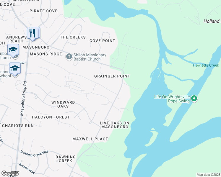 map of restaurants, bars, coffee shops, grocery stores, and more near 7321 Orchard Trce in Wilmington