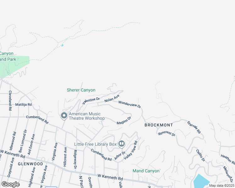 map of restaurants, bars, coffee shops, grocery stores, and more near 400 Nesmuth Road in Glendale