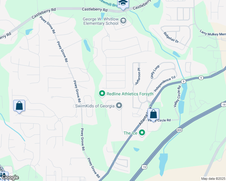 map of restaurants, bars, coffee shops, grocery stores, and more near 4750 Sabino Bend in Cumming