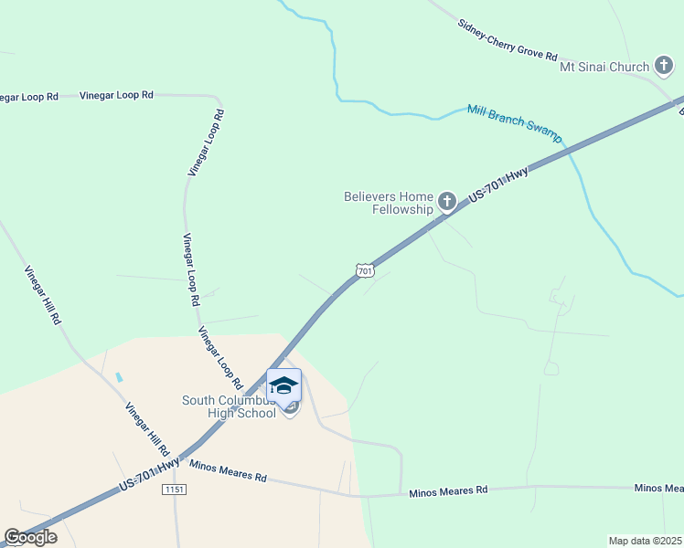 map of restaurants, bars, coffee shops, grocery stores, and more near 13928 James B White Highway South in Tabor City