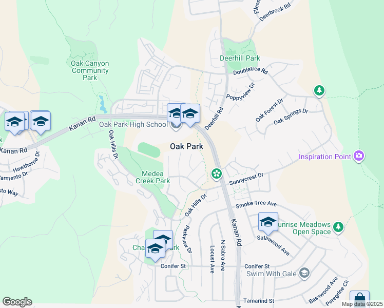 map of restaurants, bars, coffee shops, grocery stores, and more near 792 Tranquil Lane in Oak Park