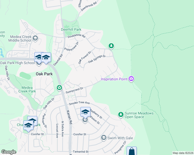 map of restaurants, bars, coffee shops, grocery stores, and more near 420 View Park Court in Oak Park