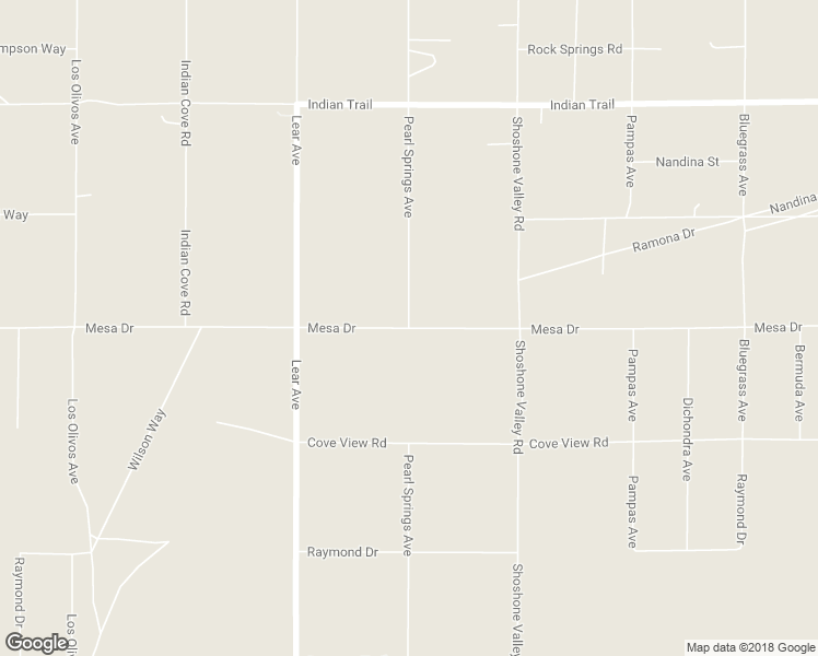 map of restaurants, bars, coffee shops, grocery stores, and more near Pearl Springs Avenue in Twentynine Palms