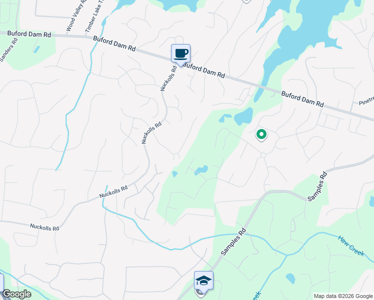 map of restaurants, bars, coffee shops, grocery stores, and more near 2130 Habersham Trce in Cumming