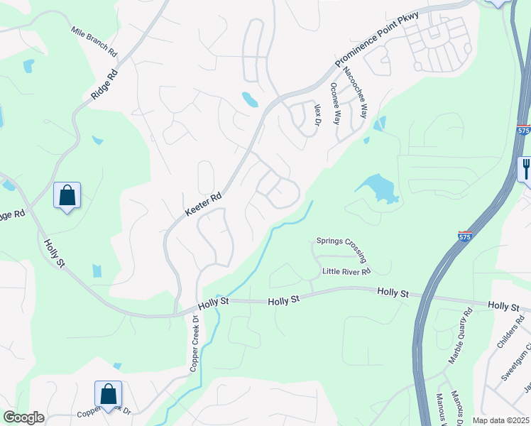 map of restaurants, bars, coffee shops, grocery stores, and more near 411 Sugar Maple Court in Canton