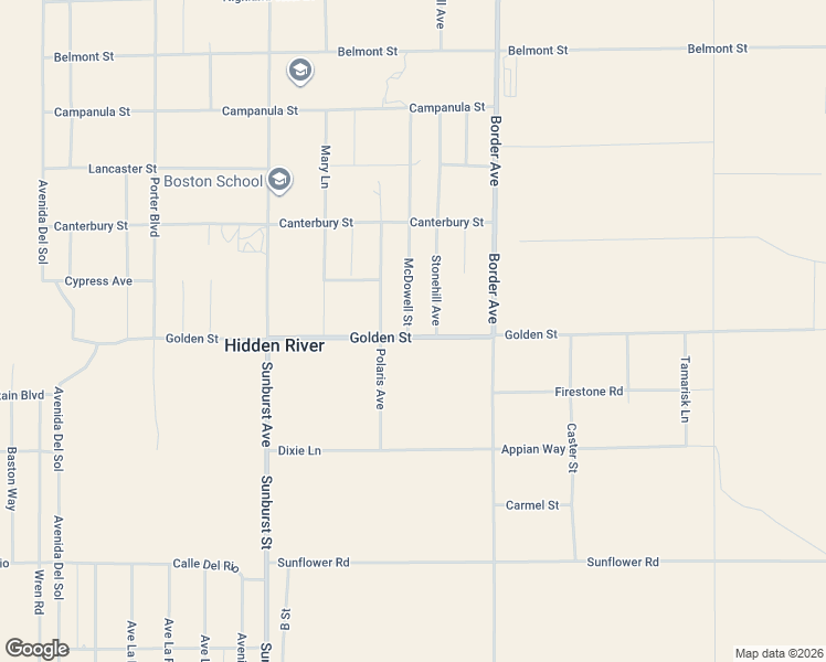 map of restaurants, bars, coffee shops, grocery stores, and more near 62356 Golden Street in Joshua Tree