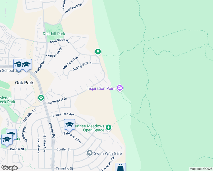 map of restaurants, bars, coffee shops, grocery stores, and more near 473 Summit Knoll Court in Oak Park
