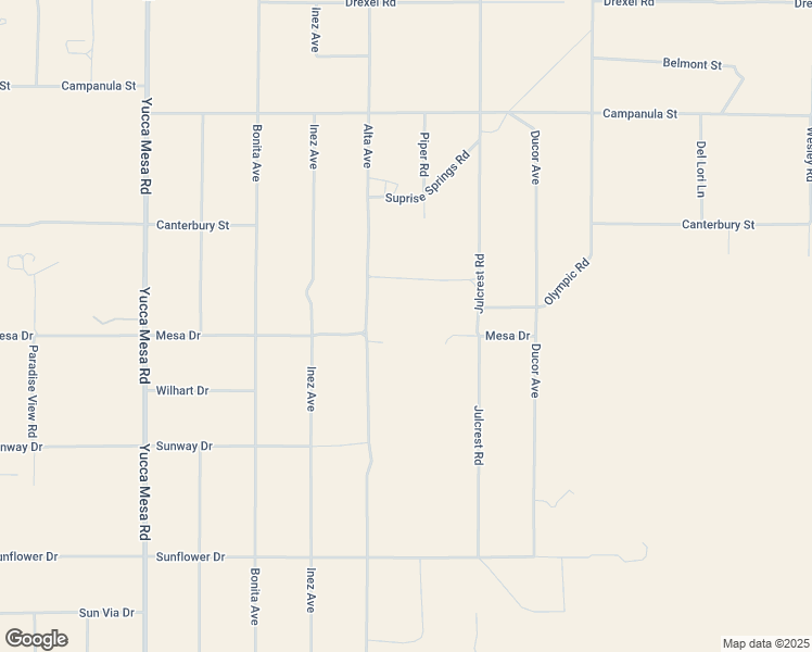 map of restaurants, bars, coffee shops, grocery stores, and more near 4115 Alta Avenue in Yucca Valley