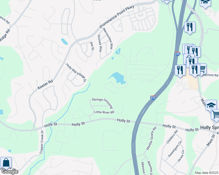 map of restaurants, bars, coffee shops, grocery stores, and more near 143 Hidden Lake Circle in Canton
