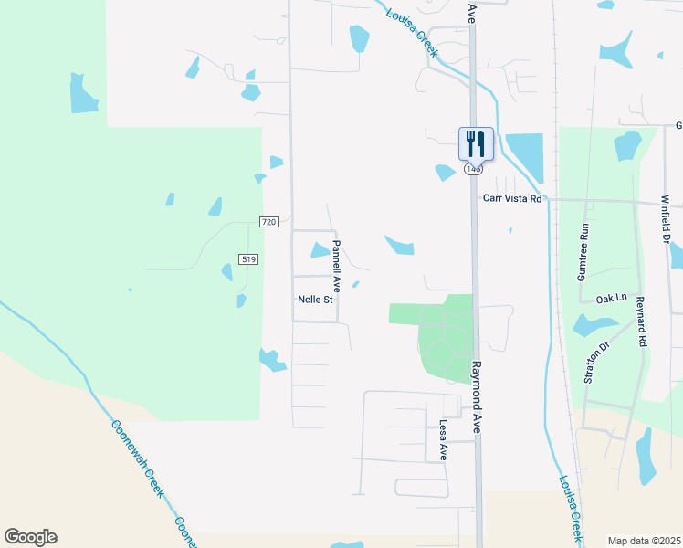 map of restaurants, bars, coffee shops, grocery stores, and more near 120 Leigh Street in Tupelo