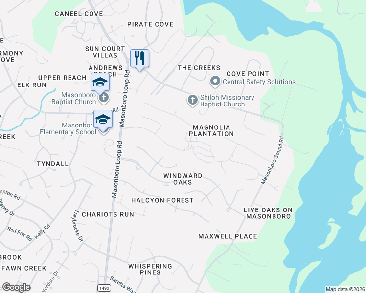 map of restaurants, bars, coffee shops, grocery stores, and more near 6809 Hardscrabble Court in Wilmington