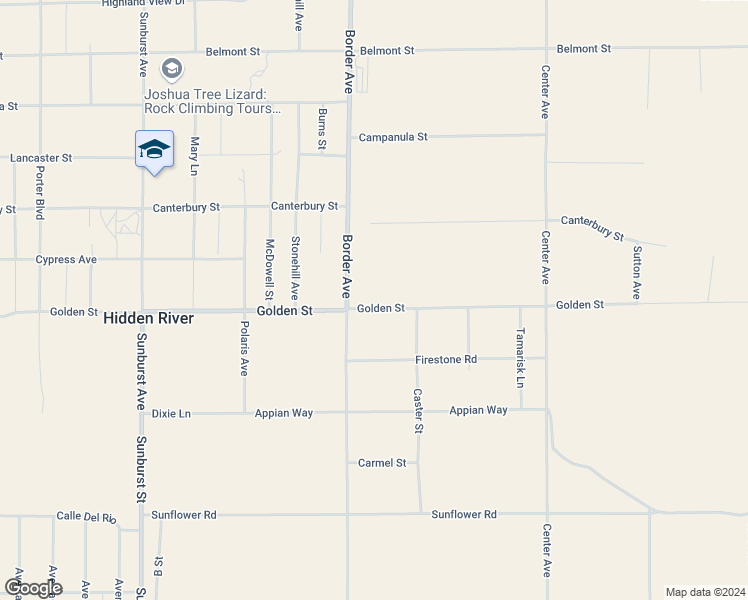 map of restaurants, bars, coffee shops, grocery stores, and more near 62556 Golden Street in Joshua Tree