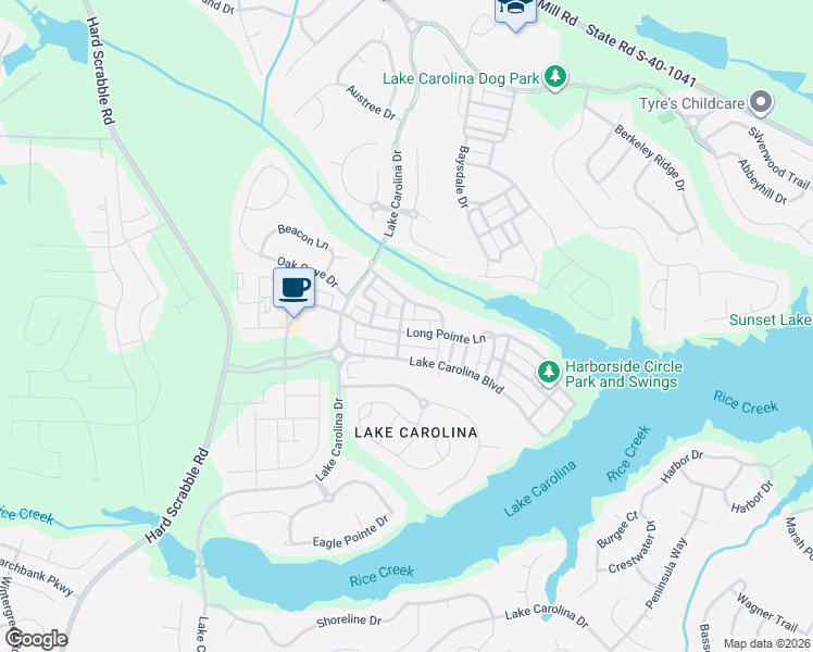 map of restaurants, bars, coffee shops, grocery stores, and more near 605 Long Pointe Lane in Columbia