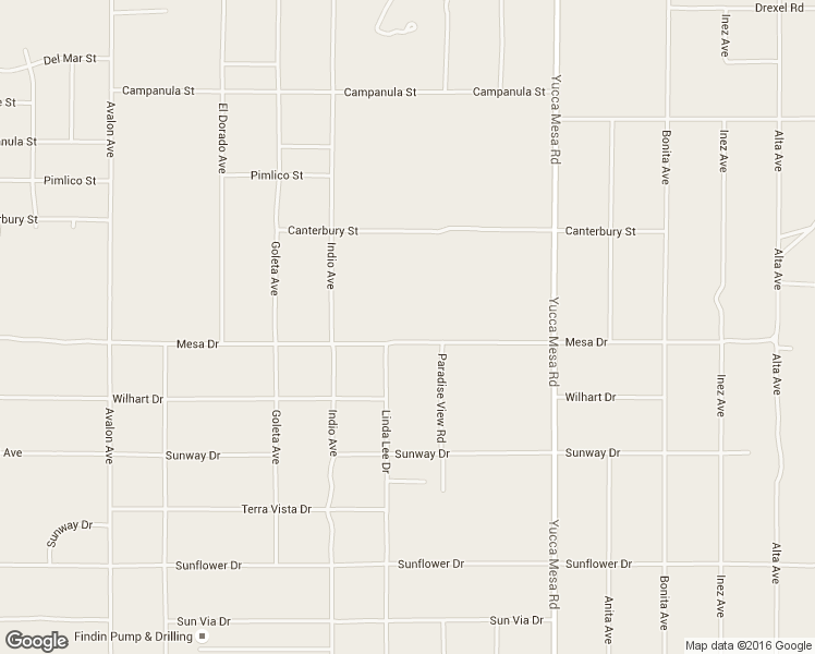 map of restaurants, bars, coffee shops, grocery stores, and more near 59012 Mesa Drive in Yucca Valley