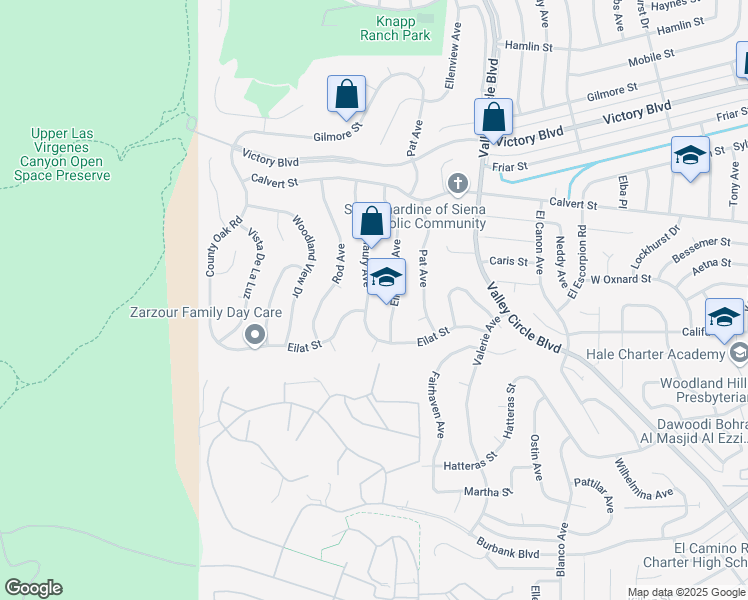 map of restaurants, bars, coffee shops, grocery stores, and more near 5958 Maury Avenue in Los Angeles